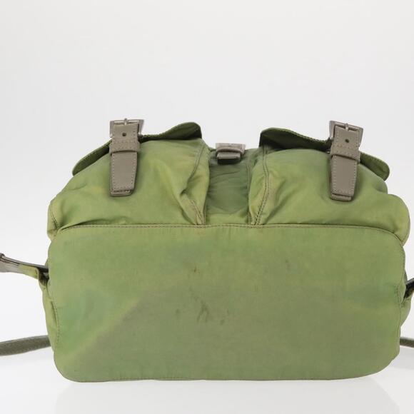 PRADA Backpack Nylon Green Silver Auth bs31165 main image 12